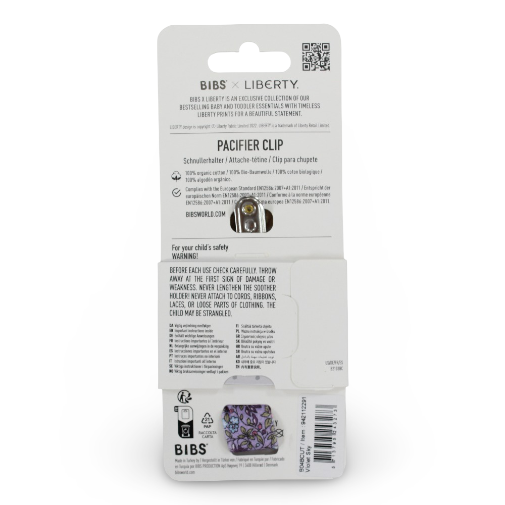 BIBS x Liberty Pacifier Clip - Chamomile Lawn Violet Sky