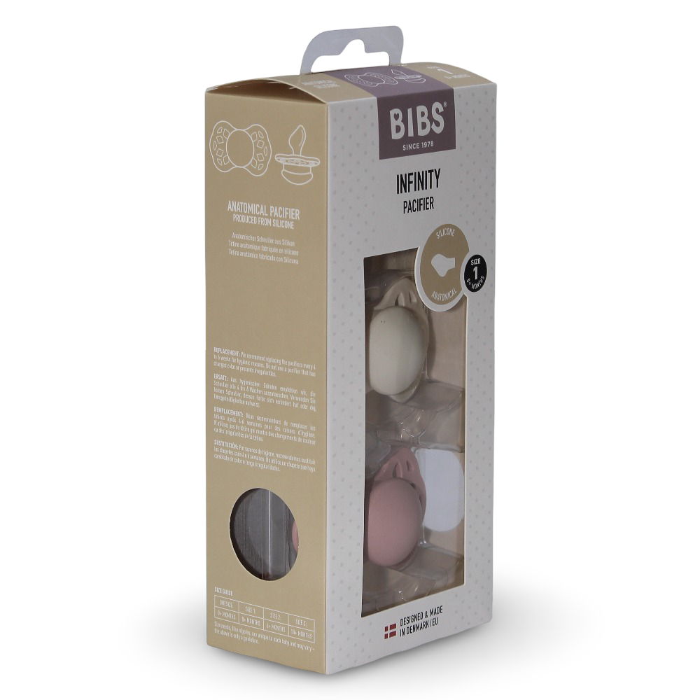 BIBS Infinity Pacifiers Pack of 2 – Ivory/Blush