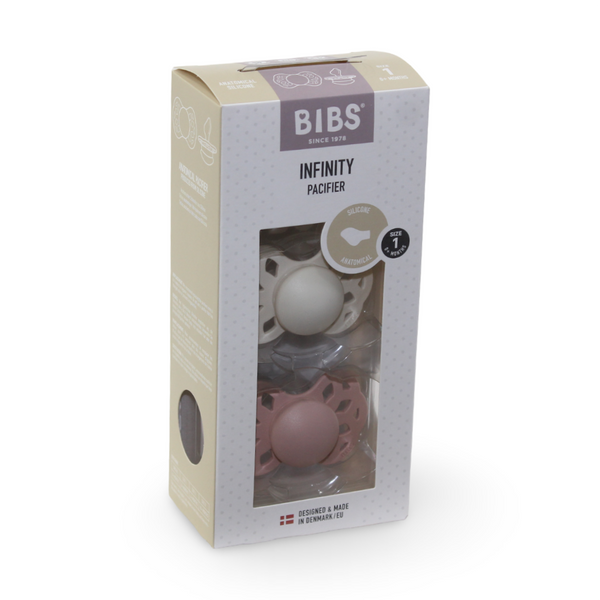 BIBS Infinity Pacifiers Pack of 2 – Ivory/Blush
