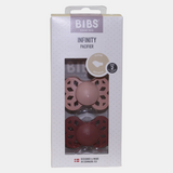 BIBS Infinity Pacifier 2-Pack Anatomical Silicone Size 2 – Blush/Woodchuck
