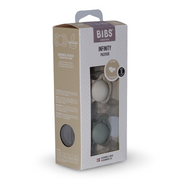BIBS Infinity Pacifier Pack of 2 – Anatomical Silicone Size 2 Ivory/Sage
