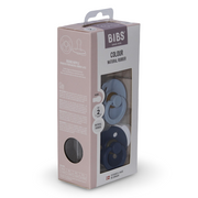 BIBS Colour Natural Rubber Pacifier Pack of 2 – Latex Size 2 Dusty Blue/Steel Blue