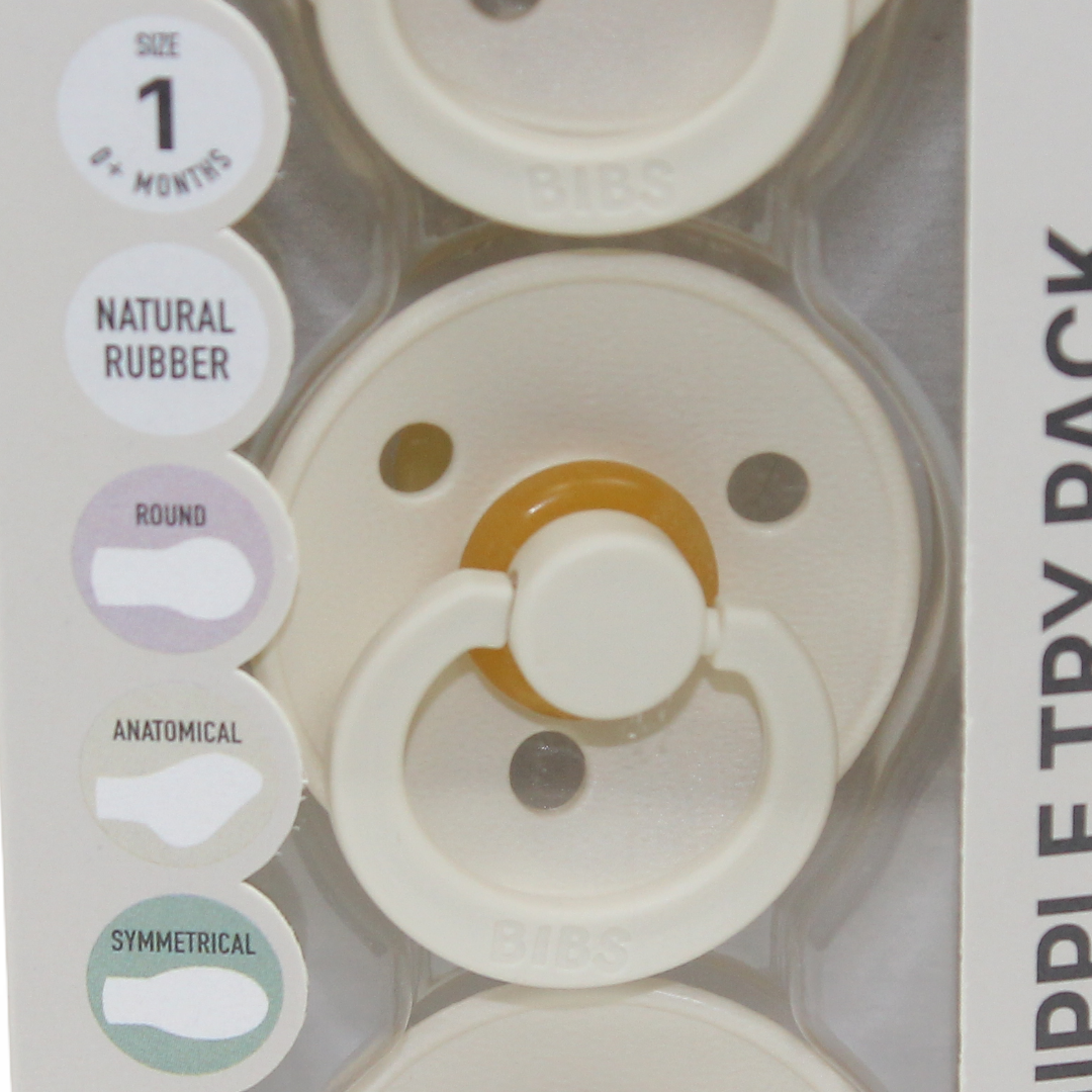 BIBS Pacifiers Try-It Colour 3 Pack – Ivory
