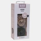 BIBS Boheme Pacifier 2 PACK Latex Size 1 Vanilla/Pine
