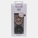 BIBS Boheme Pacifier 2 PACK Latex Size 1 Vanilla/Pine