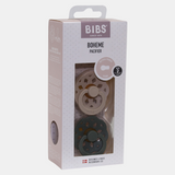 BIBS Boheme Pacifier 2 PACK Latex Size 2 Vanilla/Pine