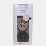 BIBS Boheme Pacifier 2 PACK Latex Size 2 Vanilla/Pine