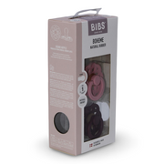 BIBS Boheme Pacifier Pack of 2 – Latex Size 1 Dusty Pink/Elderberry