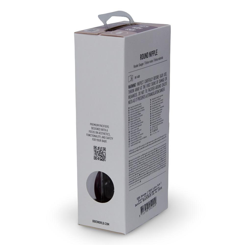 BIBS Boheme Pacifier Pack of 2 – Latex Size 1 Dusty Pink/Elderberry