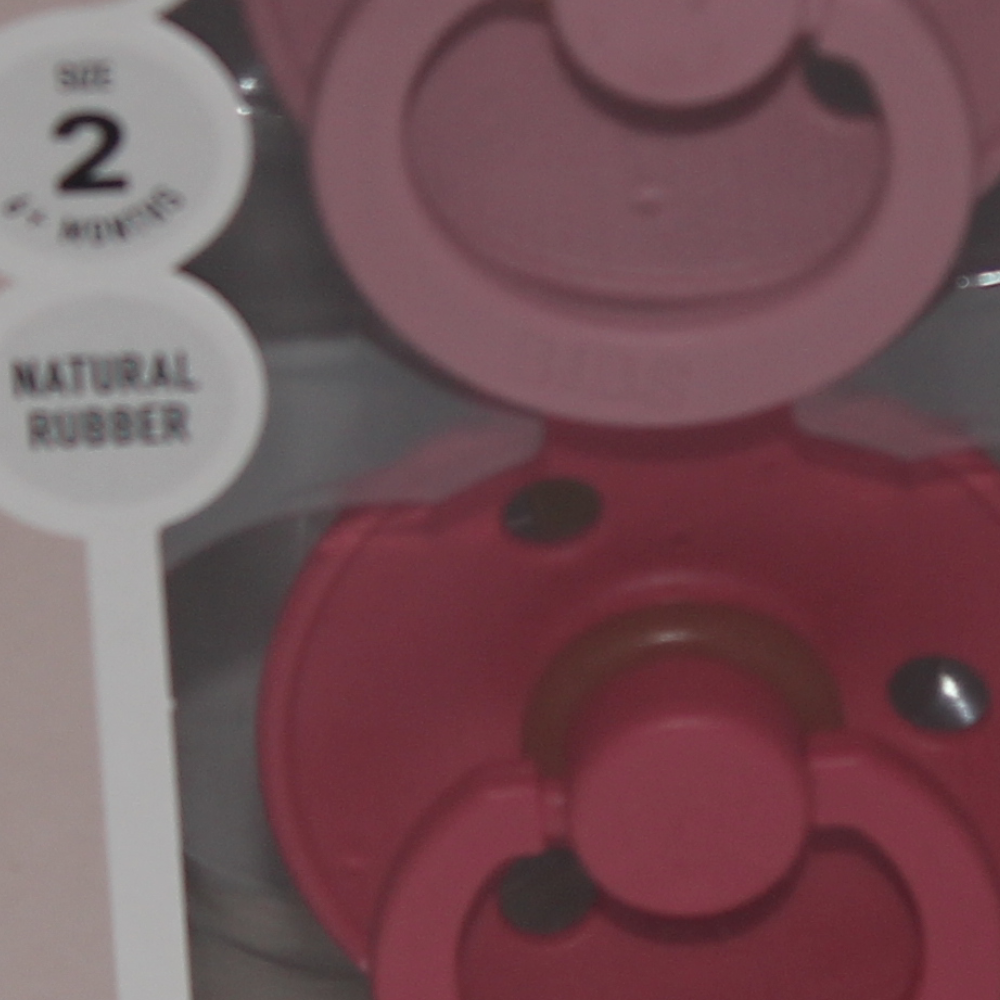 BIBS Colour Natural Rubber Pacifier Pack of 2 – Latex Size 2 Dusty Pink/Coral