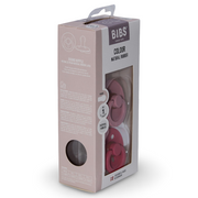 BIBS Colour Natural Rubber Pacifier Pack of 2 – Latex Size 1 Dusty Pink/Coral