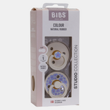 BIBS Studio Color Baby Pacifier 2-PACK Latex Size 1 Jasmine/Ivory Mix