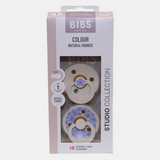 BIBS Studio Color Baby Pacifier 2-PACK Latex Size 1 Jasmine/Ivory Mix