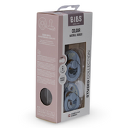 BIBS Colour Natural Rubber Pacifier Pack of 2 – Morning Bloom Latex Size 1 Dusty Blue Mix
