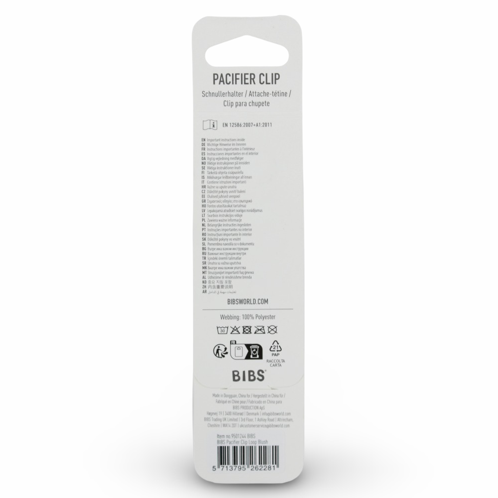 BIBS Pacifier Clip Loop - Blush