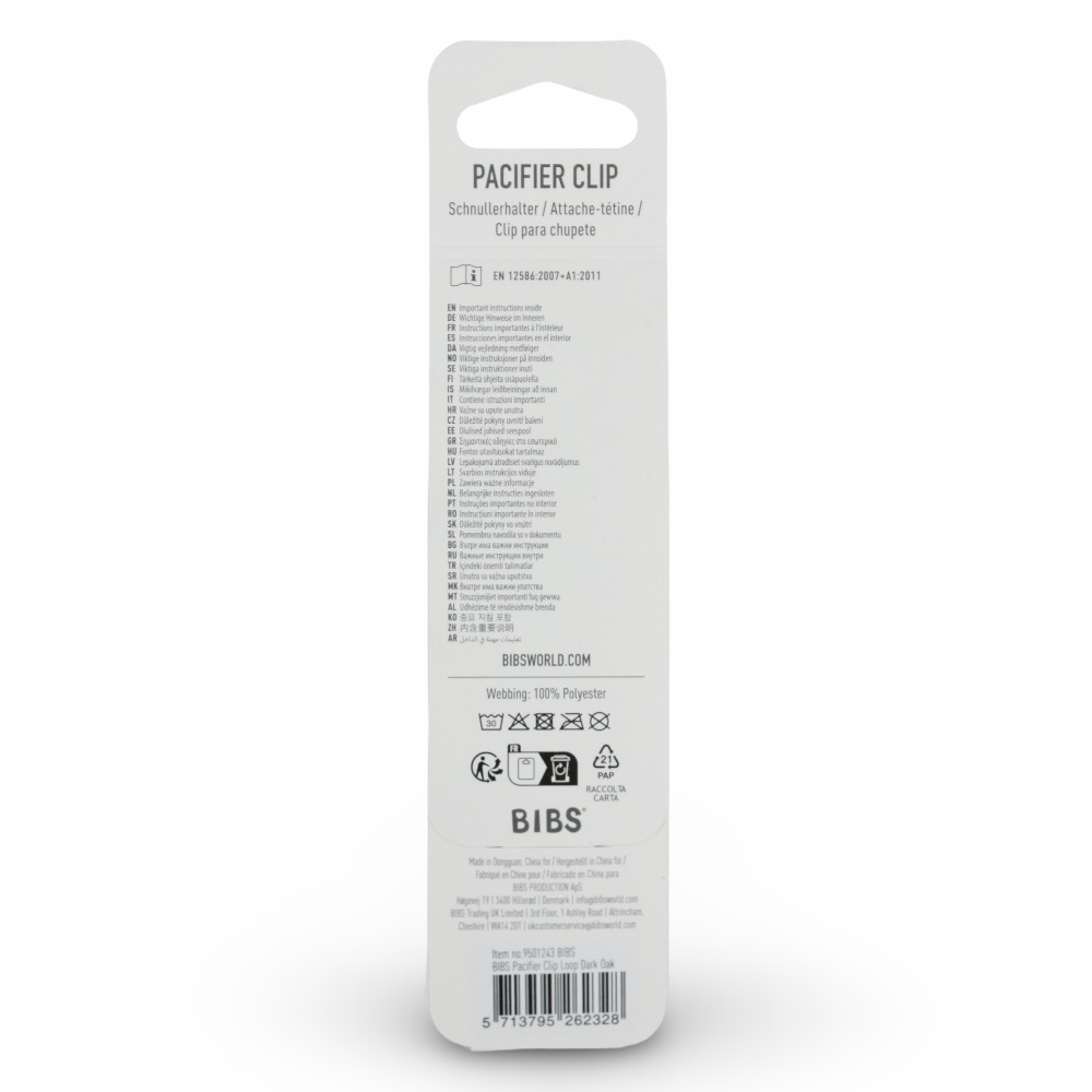 BIBS Pacifier Clip Loop - Dark Oak