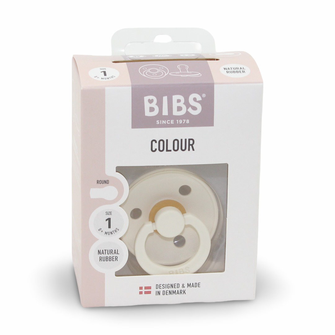 BIBS Pacifier Colour 1 Pack – Latex Size 1 Ivory