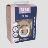 BIBS Pacifier – 1 Pack (Latex, Size 1, Vanilla GLOW)