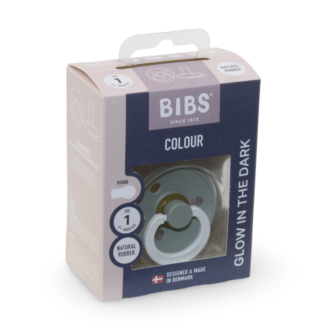 BIBS Pacifier Colour 1 Pack Latex Size 1 – Sage Glow