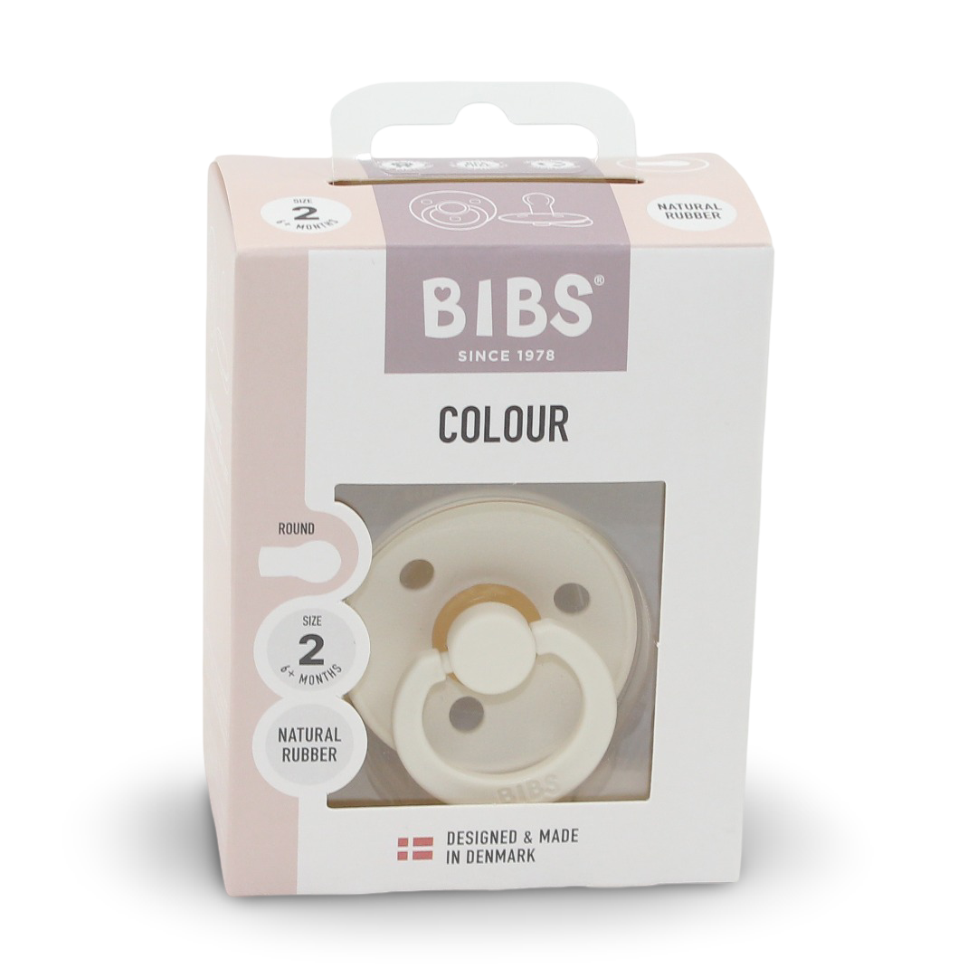 BIBS Pacifier Colour 1 Pack – Latex Size 2 Ivory