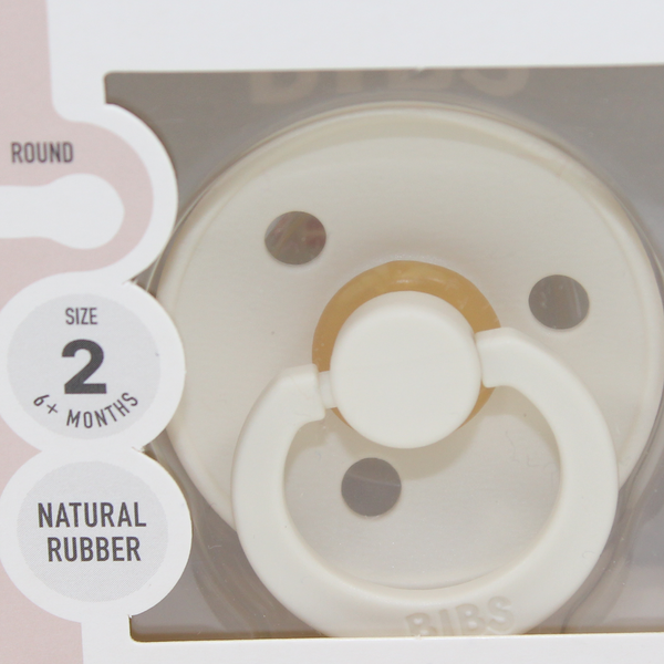 BIBS Pacifier Colour 1 Pack – Latex Size 2 Ivory