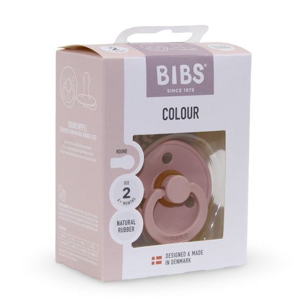 BIBS Color Pacifier – 1-Pack Latex - Size 2 - Blush