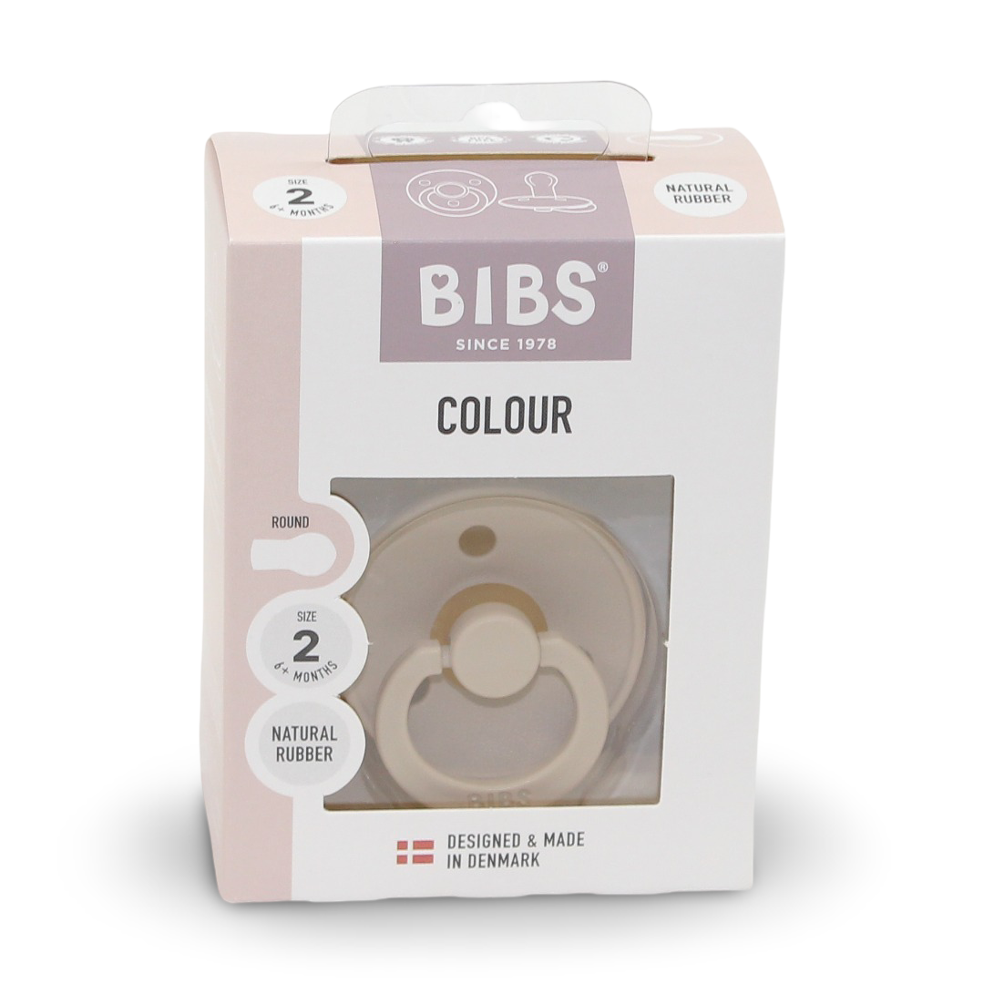 BIBS Color Baby Pacifier Color 1-Pack Round Latex - Size 2 – Vanilla