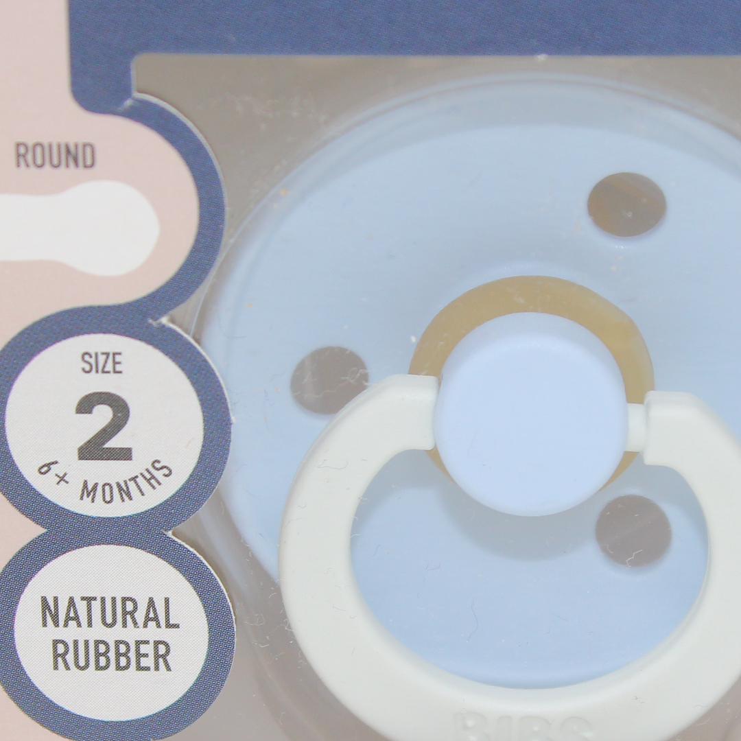 BIBS Pacifier Colour 1 Pack – Latex Size 2 Baby Blue Glow