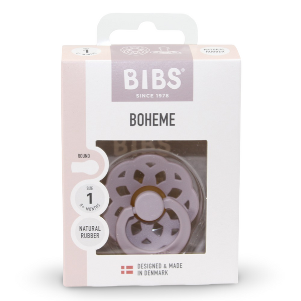 1 of Pack - BIBS Boheme Pacifier Latex Size 1 – Dusky Lilac