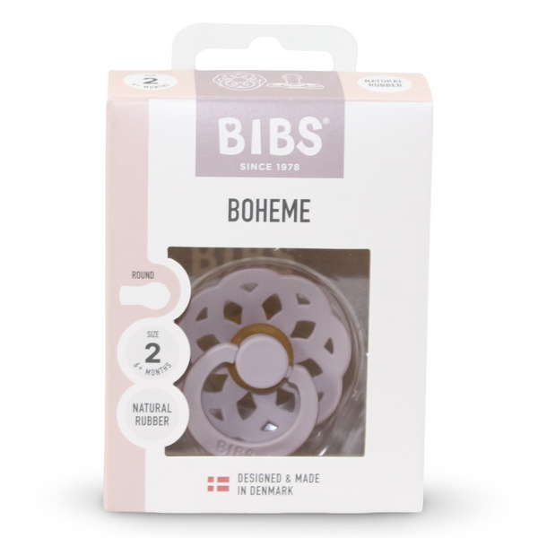 BIBS  Boheme Pacifier– 1-Pack (Latex, Size 2, Dusky Lilac)