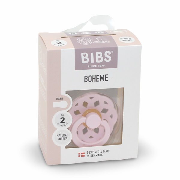 BIBS Boheme Pacifier 1-Pack Round Latex - Size 2 - Blossom
