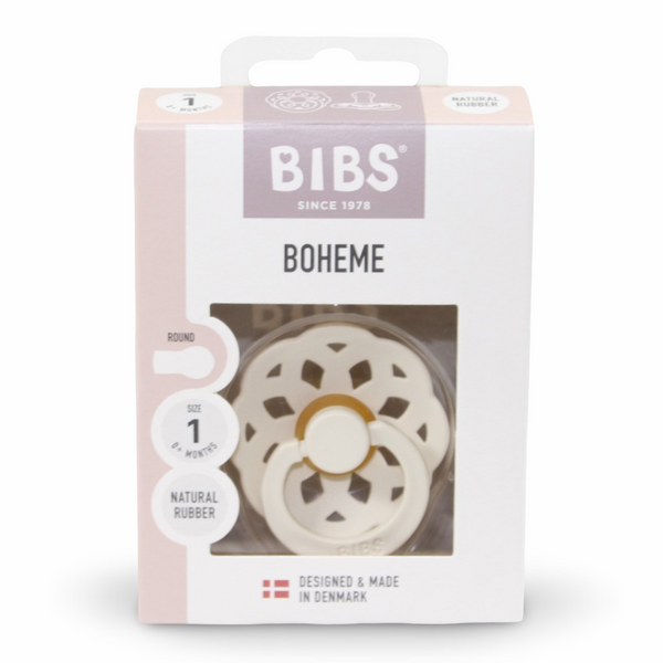 BIBS Boheme Pacifier – 1-Pack (Latex, Size 1, Ivory)