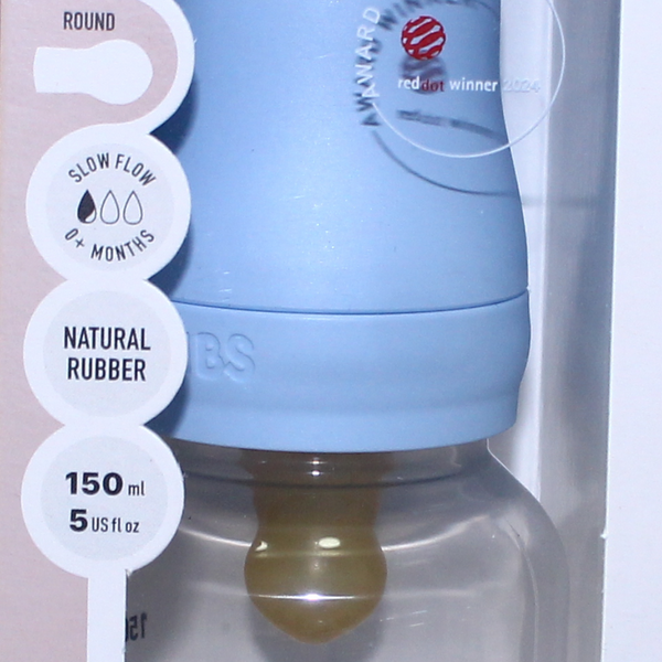 BIBS Baby Bottle Round Latex 1 Pack Slow Flow 150ml – Baby Blue