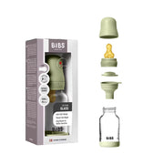 BIBS Glass Baby Bottle Round Latex - 1 pack 120 ml Slow Flow Sage