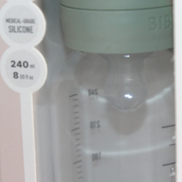 BIBS Glass Baby Bottle Complete Set – 240 ml Medium Flow Sage