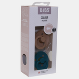 BIBS Color Pacifier 2-Pack Latex - Size 1 – Taupe/Scuba