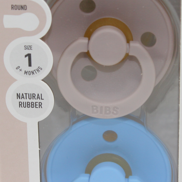 BIBS Pacifier Colour 2 Pack – Latex Size 1 Mushroom/Breeze