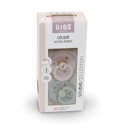 BIBS Pacifier Studio Colour 2 Pack – Bumblebee Latex Size 1 Mushroom Mix
