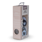 BIBS Colour Natural Rubber Pacifier Pack of 2 – Fusion Latex Size 1 Baby Blue/Petrol Mix