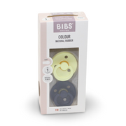 BIBS Pacifier Colour 2 Pack – Latex Size 1 Luna/Deep Space