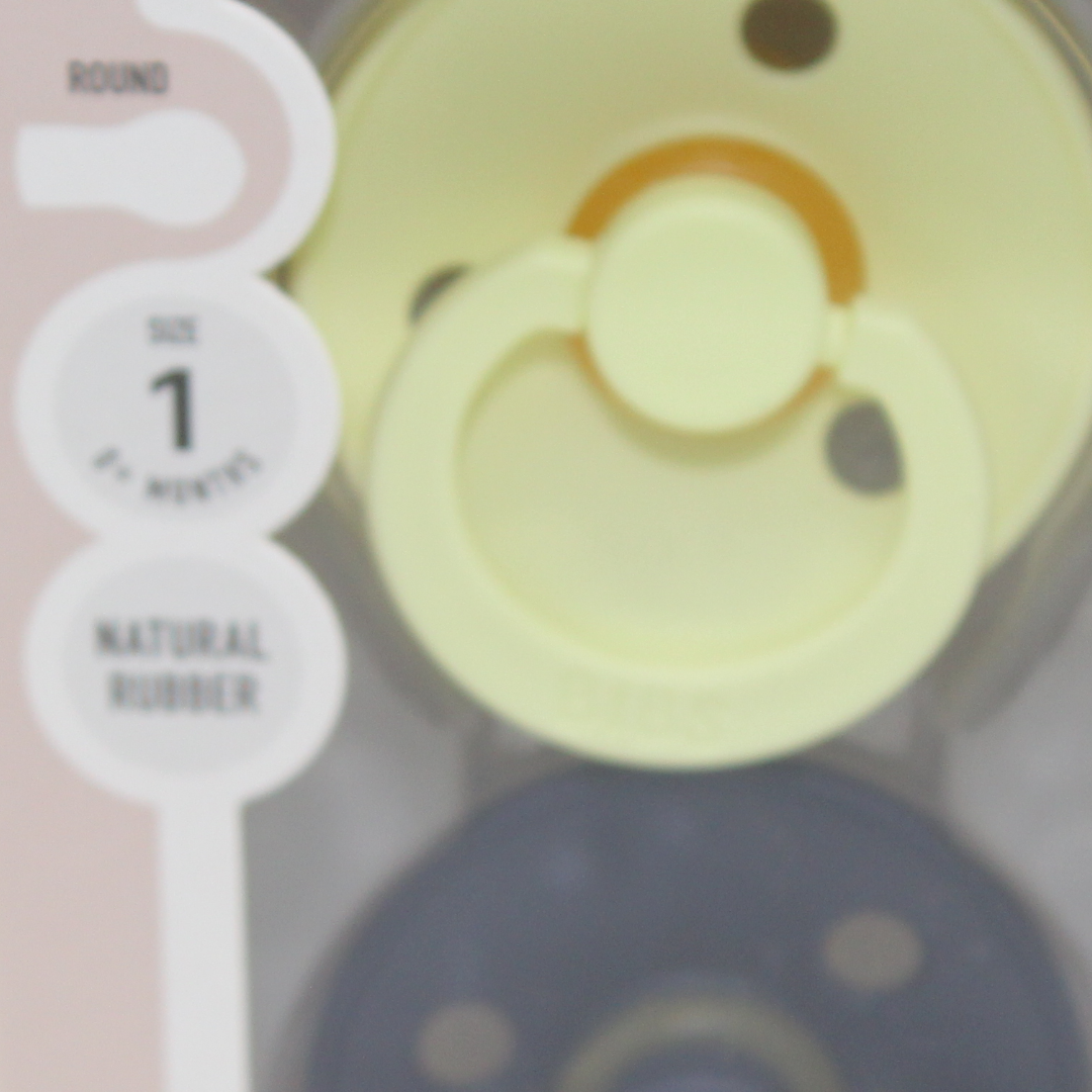 BIBS Pacifier Colour 2 Pack – Latex Size 1 Luna/Deep Space