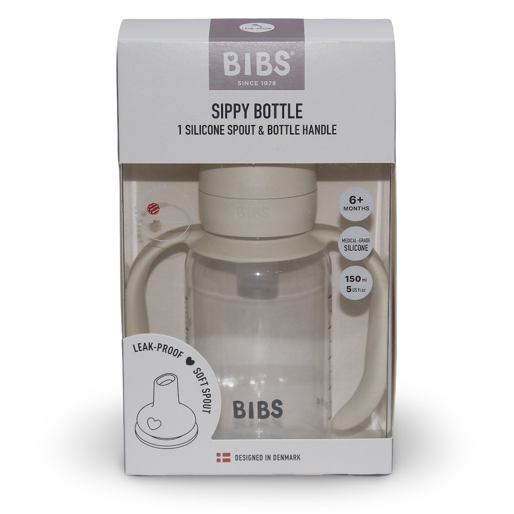 BIBS Silicone Spout Baby Sippy Bottle Pack of 1 – 150 ml Ivory