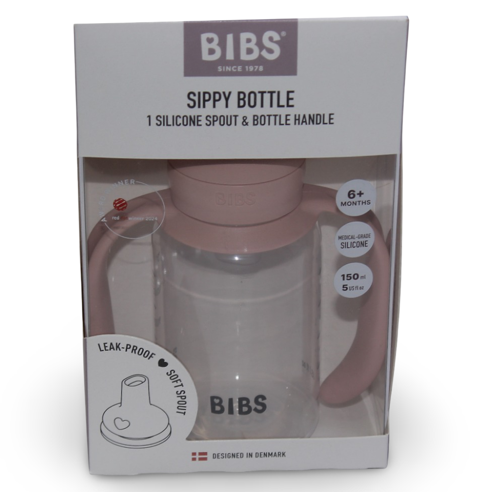 BIBS Silicone Spout Baby Sippy Bottle Pack of 1 – 150 ml Blush