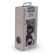 BIBS Colour Natural Rubber Pacifier Pack of 2 – Fusion Latex Size 1 Dusky Lilac/Plum Mix