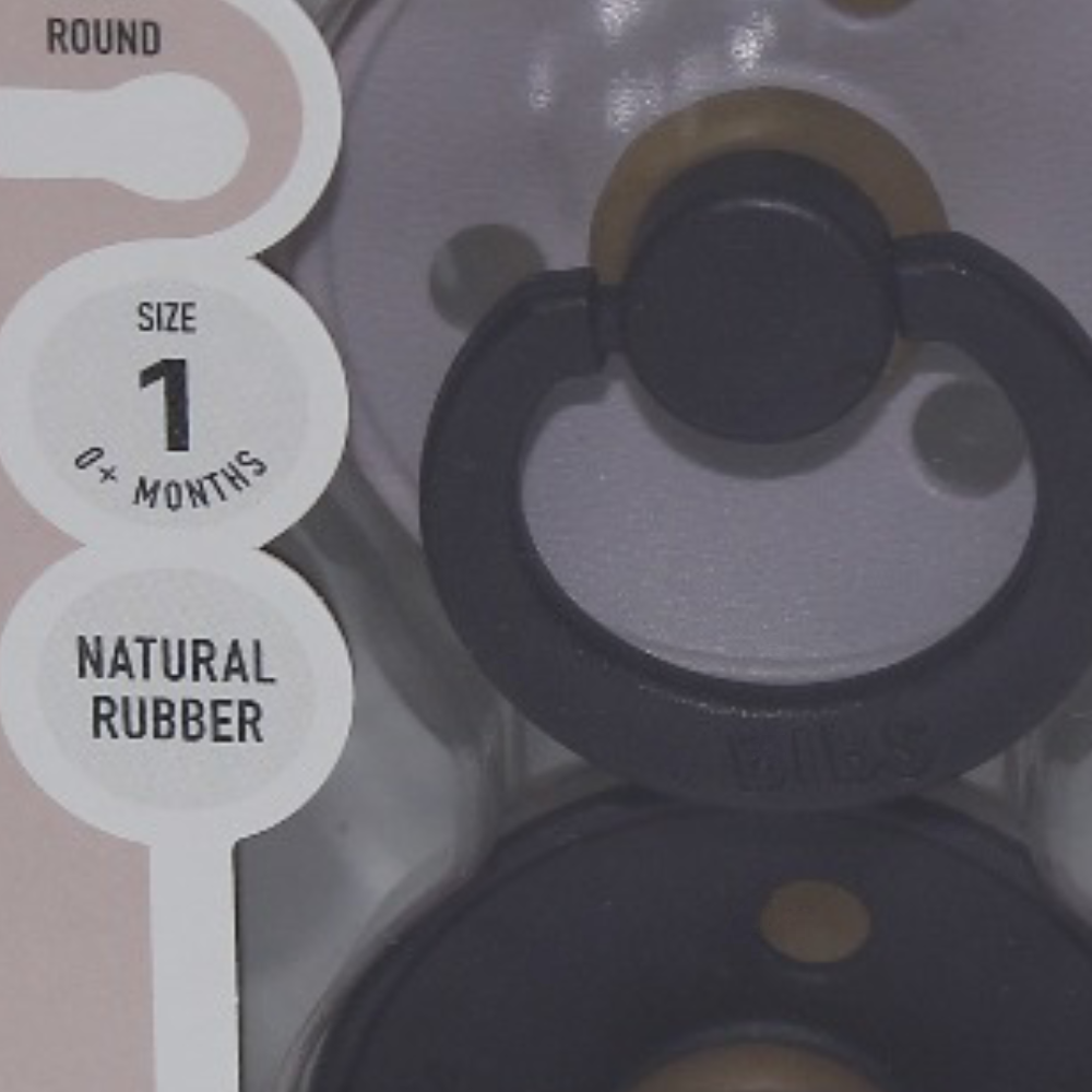 BIBS Colour Natural Rubber Pacifier Pack of 2 – Fusion Latex Size 1 Dusky Lilac/Plum Mix