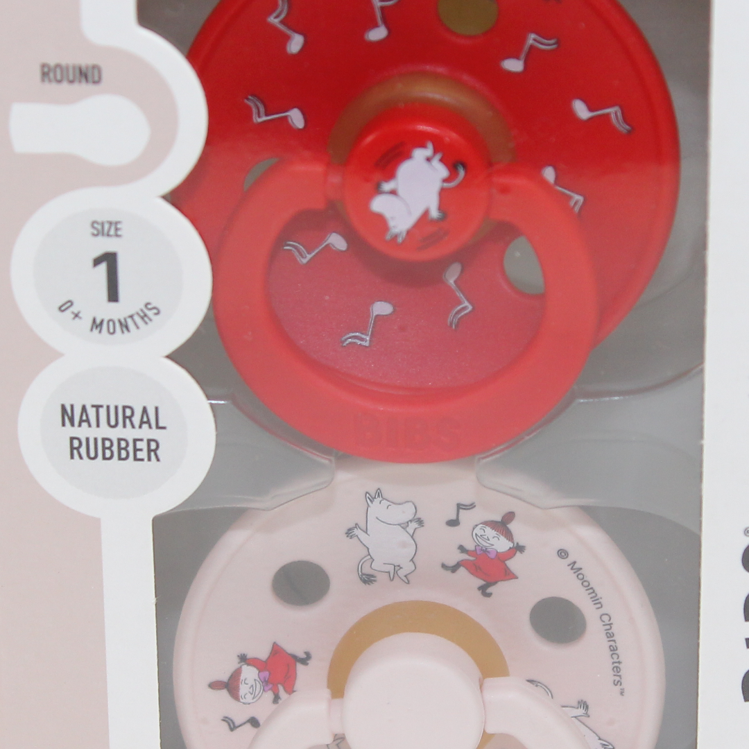 BIBS x Moomin Colour Natural Rubber Pacifier 2 Pack – Candy Apple Mix Dancing Latex Size 1