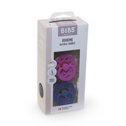 BIBS Pacifier Boheme 2 Pack Latex Size 1 – Bubblegum/Peri
