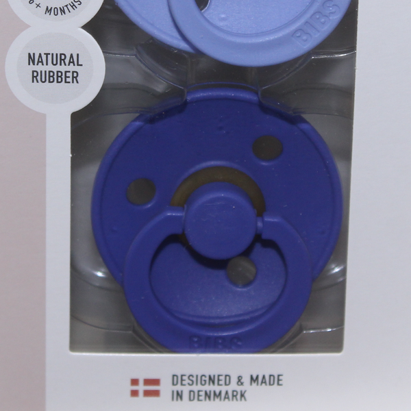 BIBS Pacifier Colour 2 Pack Latex Size 2 – Hush/Grape