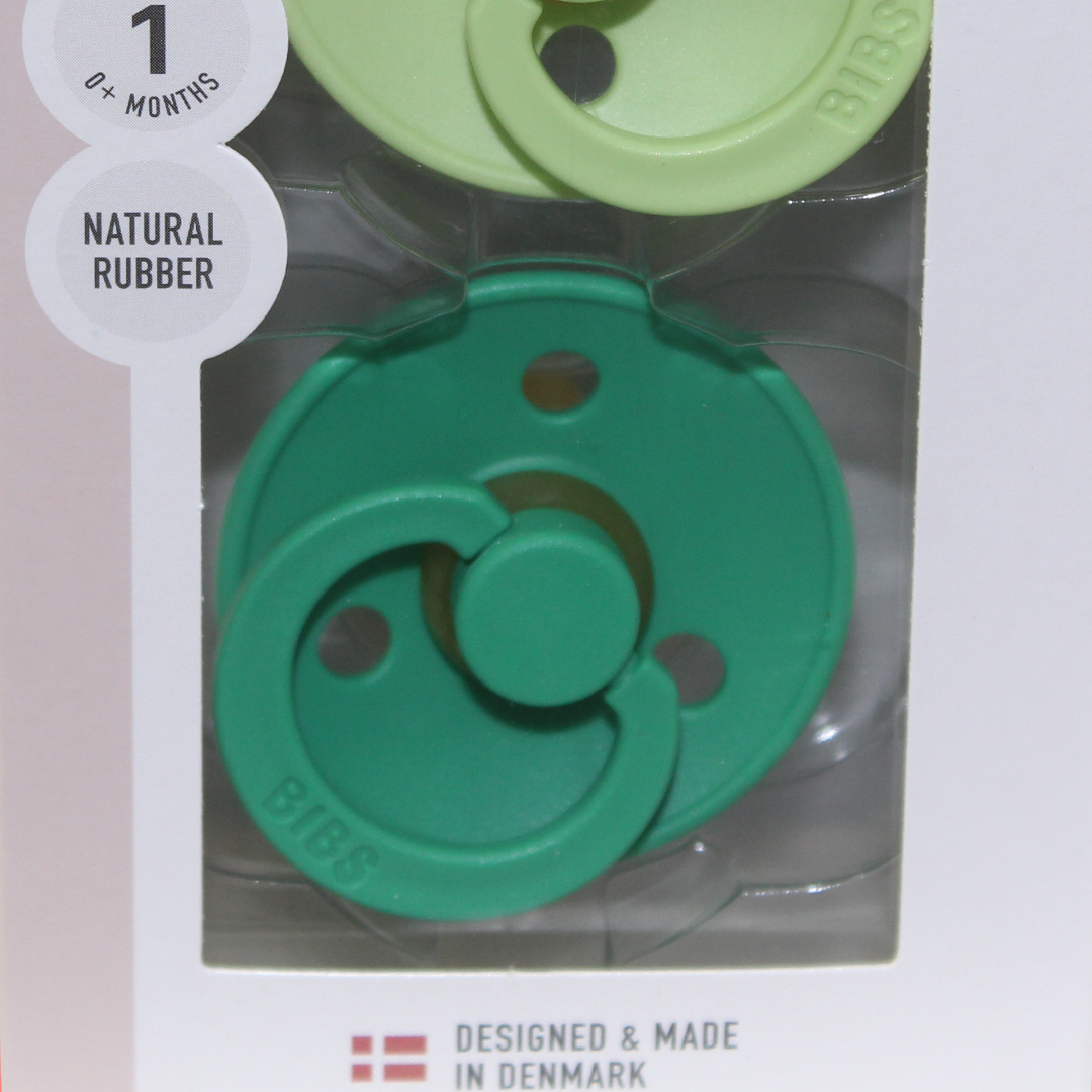 BIBS Pacifier Colour 2 Pack Latex Size 1 – Matcha/Cactus