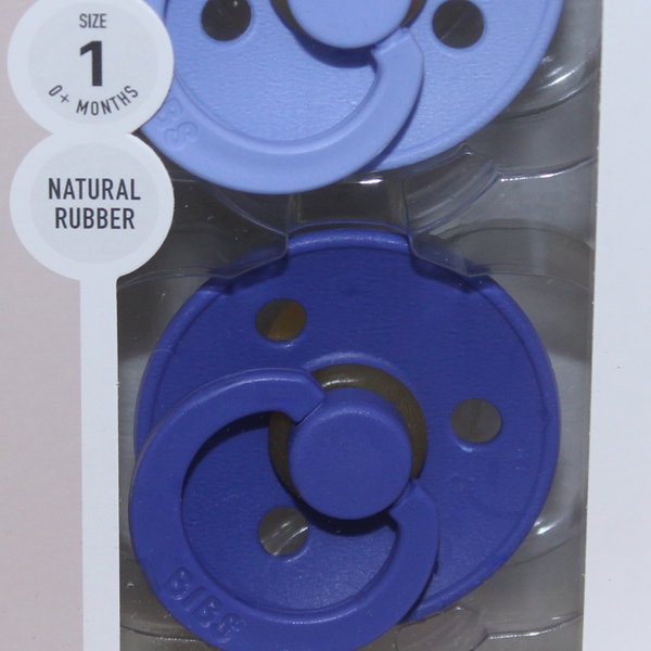 BIBS Pacifier Colour 2 Pack Latex Size 1 – Hush /Grape